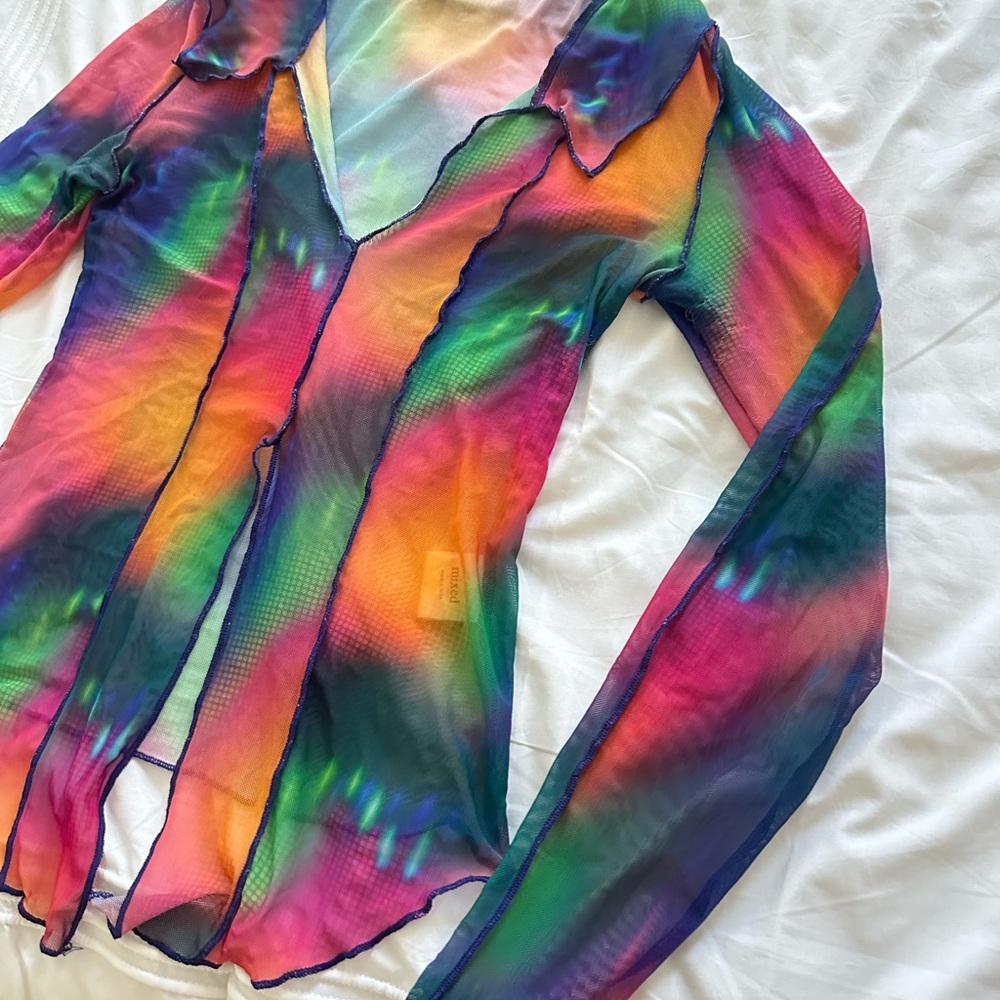 Colorful Sheer Women's Blouse